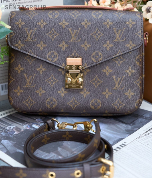 Louis Vuitton Monogram Messenger Bag Shoulder Crossbody Bag Women Brown