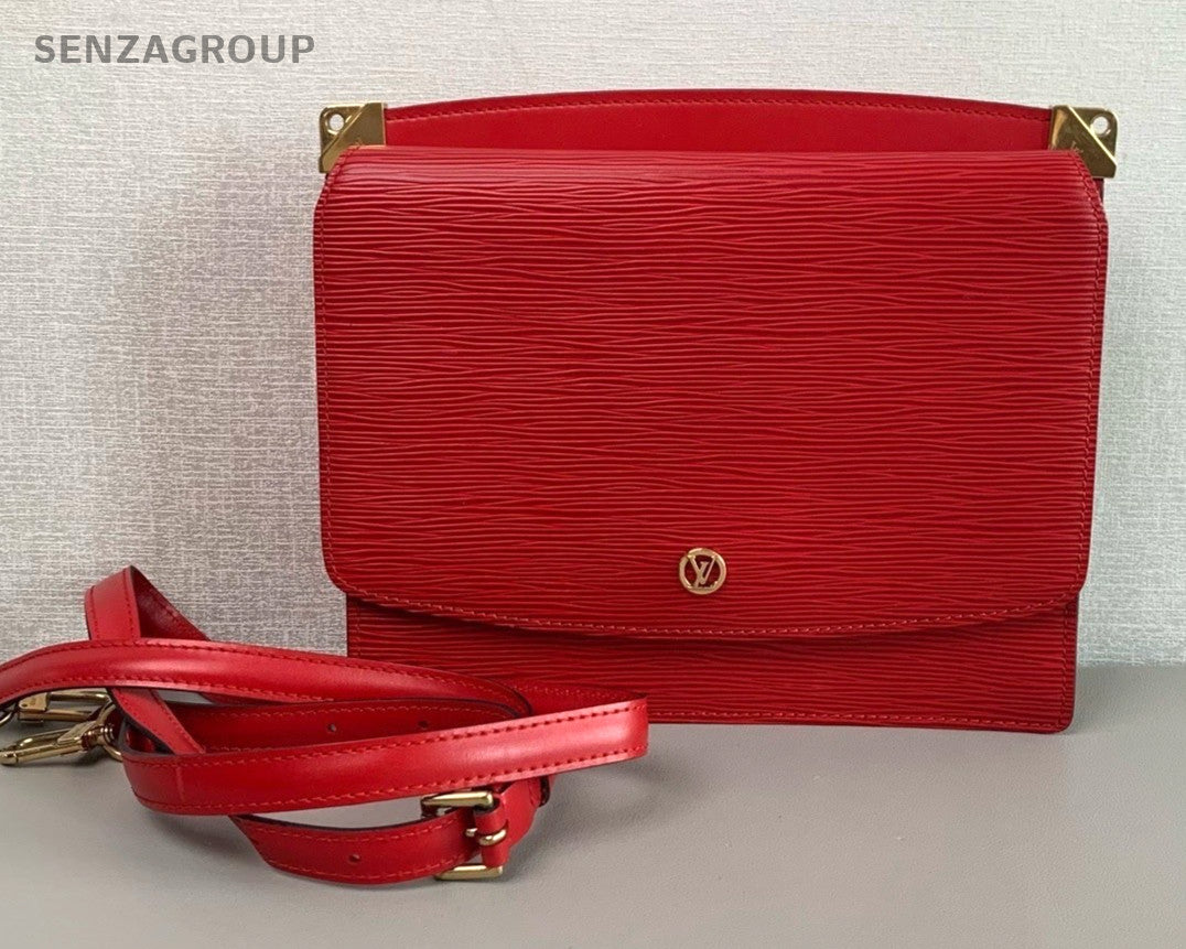 Louis Vuitton Vintage Epi Leather 2ways Shoulder Crossbody Bag Women Red