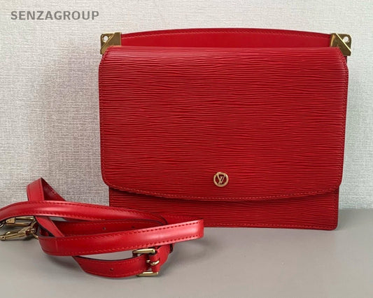 Louis Vuitton Vintage Epi Leather 2ways Shoulder Crossbody Bag Women Red