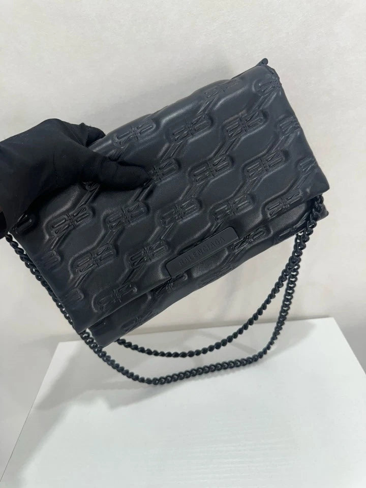 Pre-owned Balenciaga Triplet Black Shoulder Crossbody Bag Women