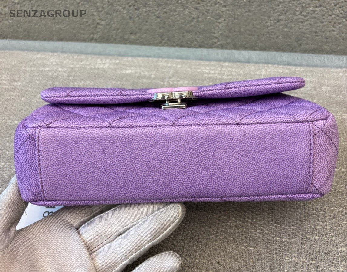 Chanel Diamond Mini Chain Shoulder Bag Purple Women Classic Fashion