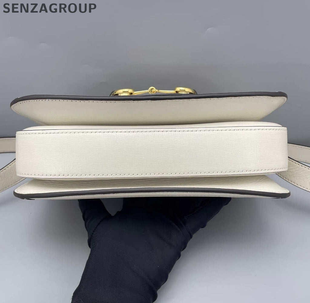 Gucci 1955 Horsebit Medium Shoulder Bag White GG Supreme