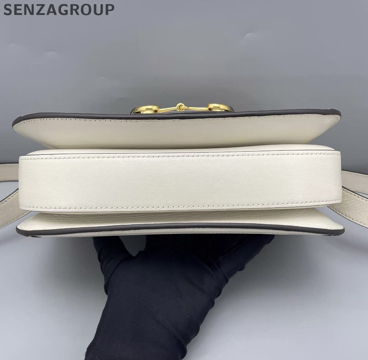 Gucci 1955 Horsebit Medium Shoulder Bag White GG Supreme