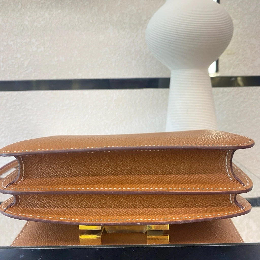 Hermes Constance19 Epsom Brown Gold Crossbody For Women