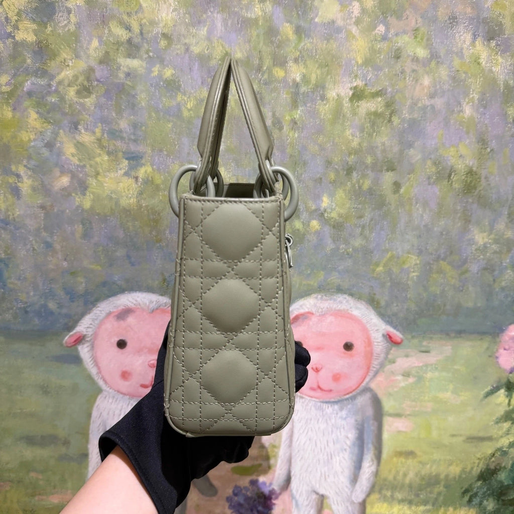 Dior Lady Dior Green Top Handle Excellent