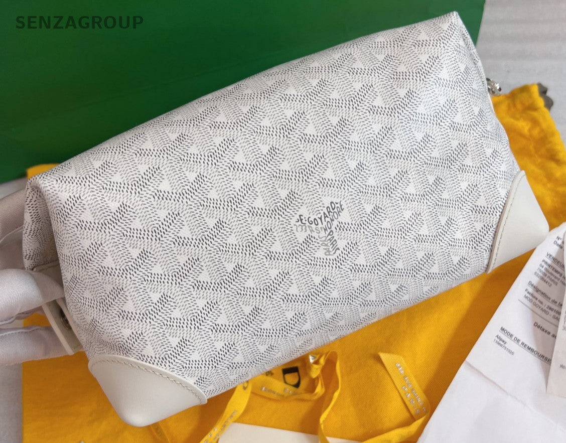 Goyard Bowling25 Monogram Shoulder bag Women Brand NEW Full Set White