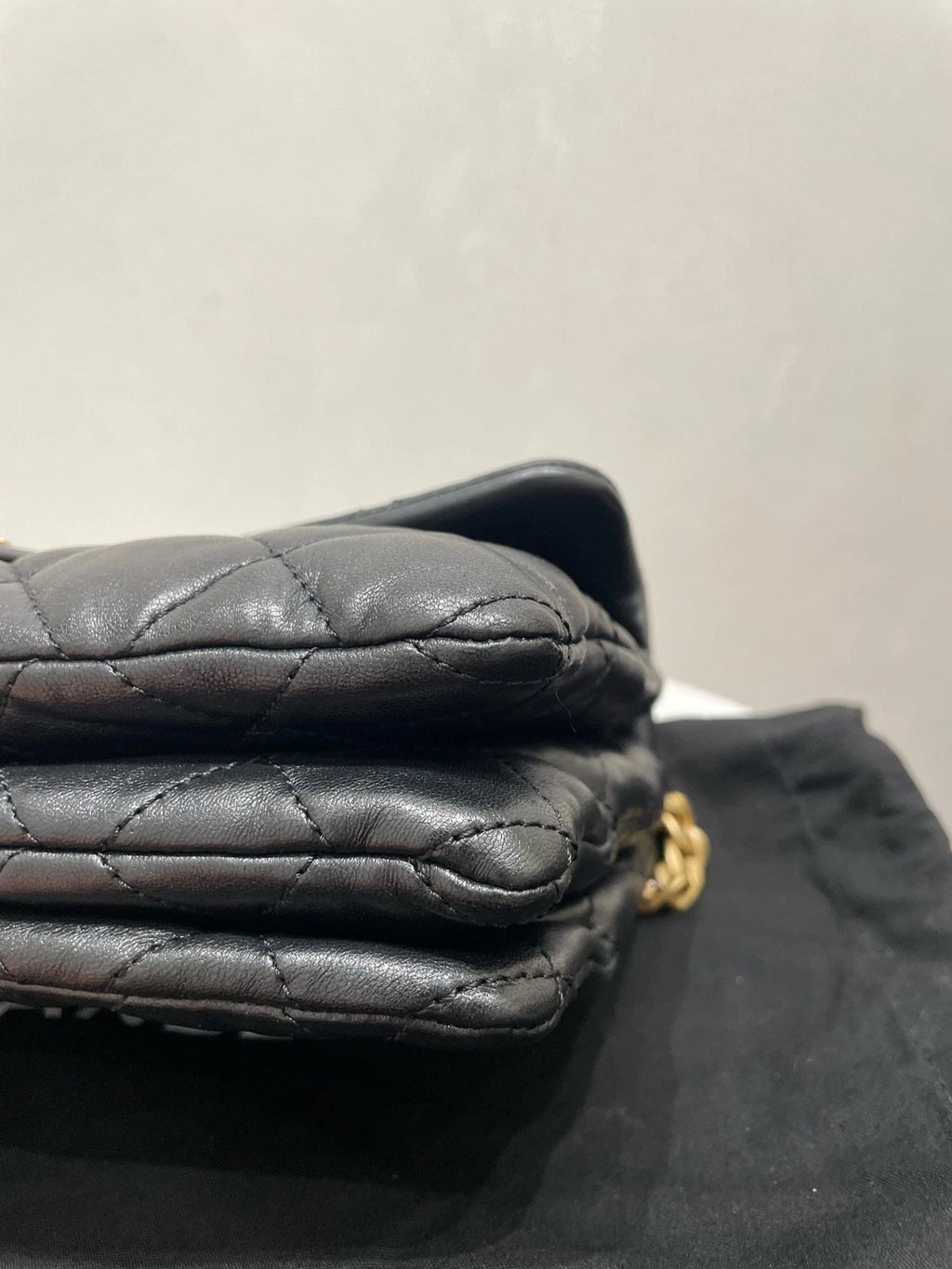 Authentic CHANEL Lambskin Black Flap Shoulder Bag For Women