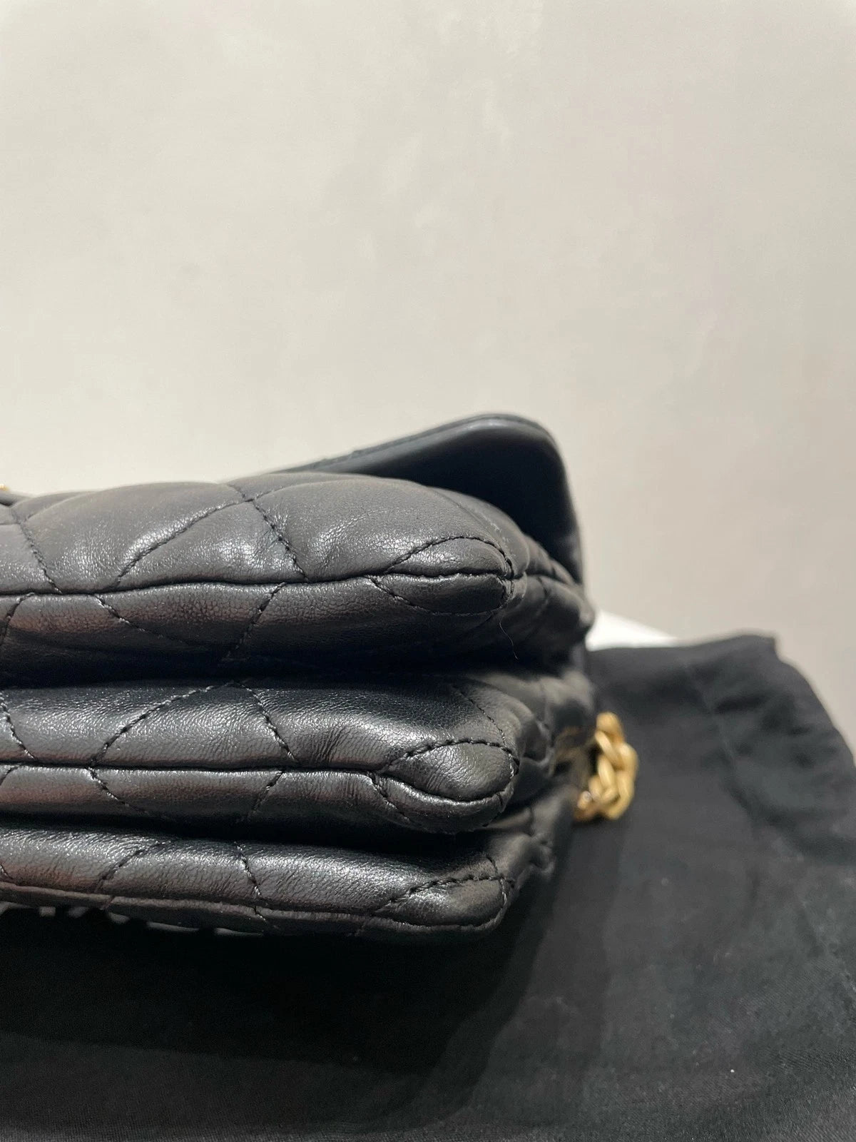 Authentic CHANEL Lambskin Black Flap Shoulder Bag For Women