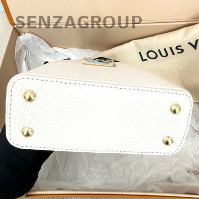 Louis Vuitton Mini Capucines White Blue Handbag Chain Strap Crossbody