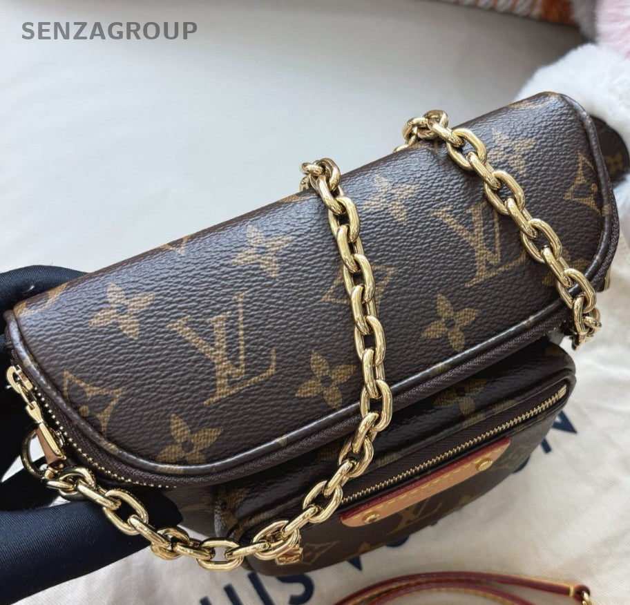 Louis Vuitton Bumbag Monogram Shoulder Bag Crossbody Brown Gold Women Classic