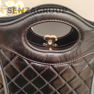Chanel 31 Bag Black Quilted Lambskin Gold Hardware Classic Women's Tote