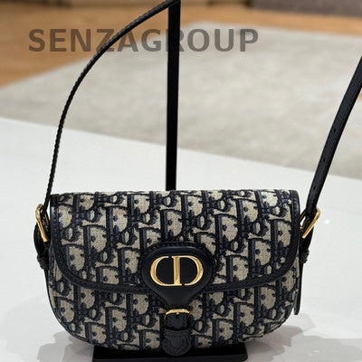 Dior Bobby Bag Black Gold Embroidered Monogram Shoulder Bag Women Fashion