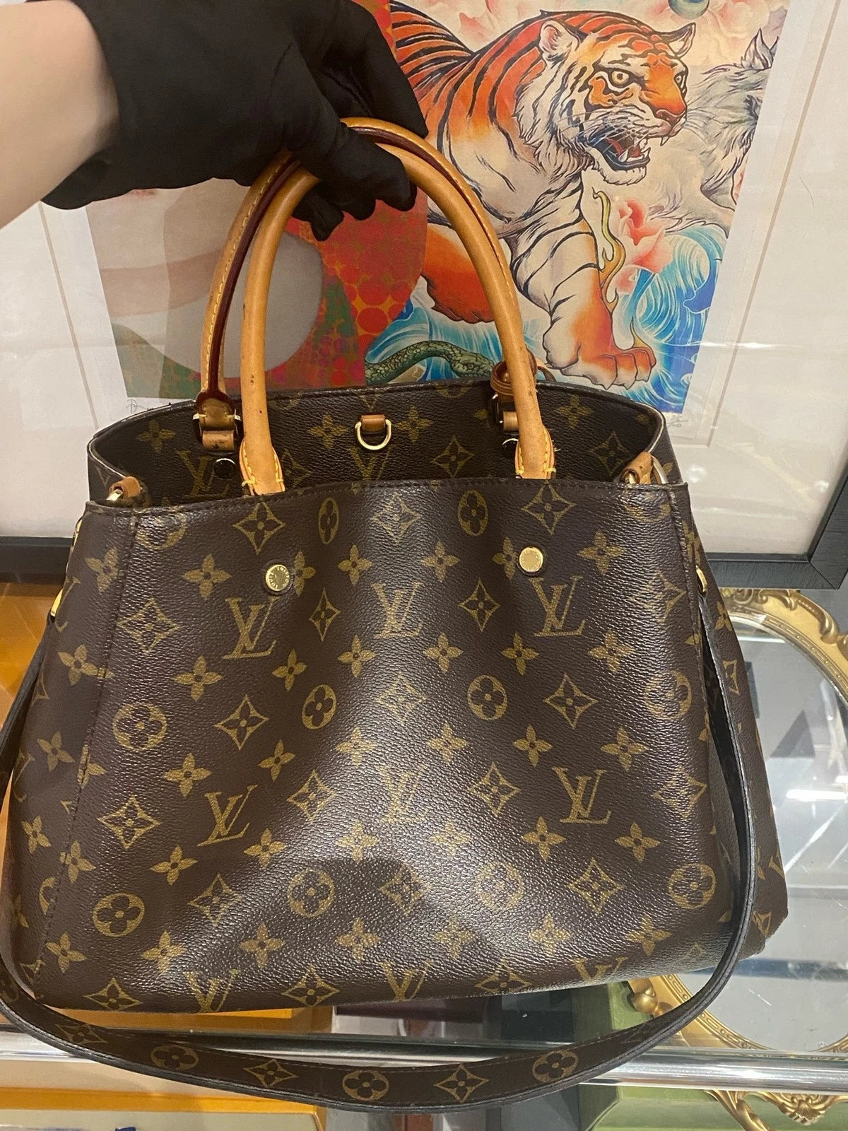 Louis Vuitton Monogram Canvas Montaigne Top Handle Bag For Women