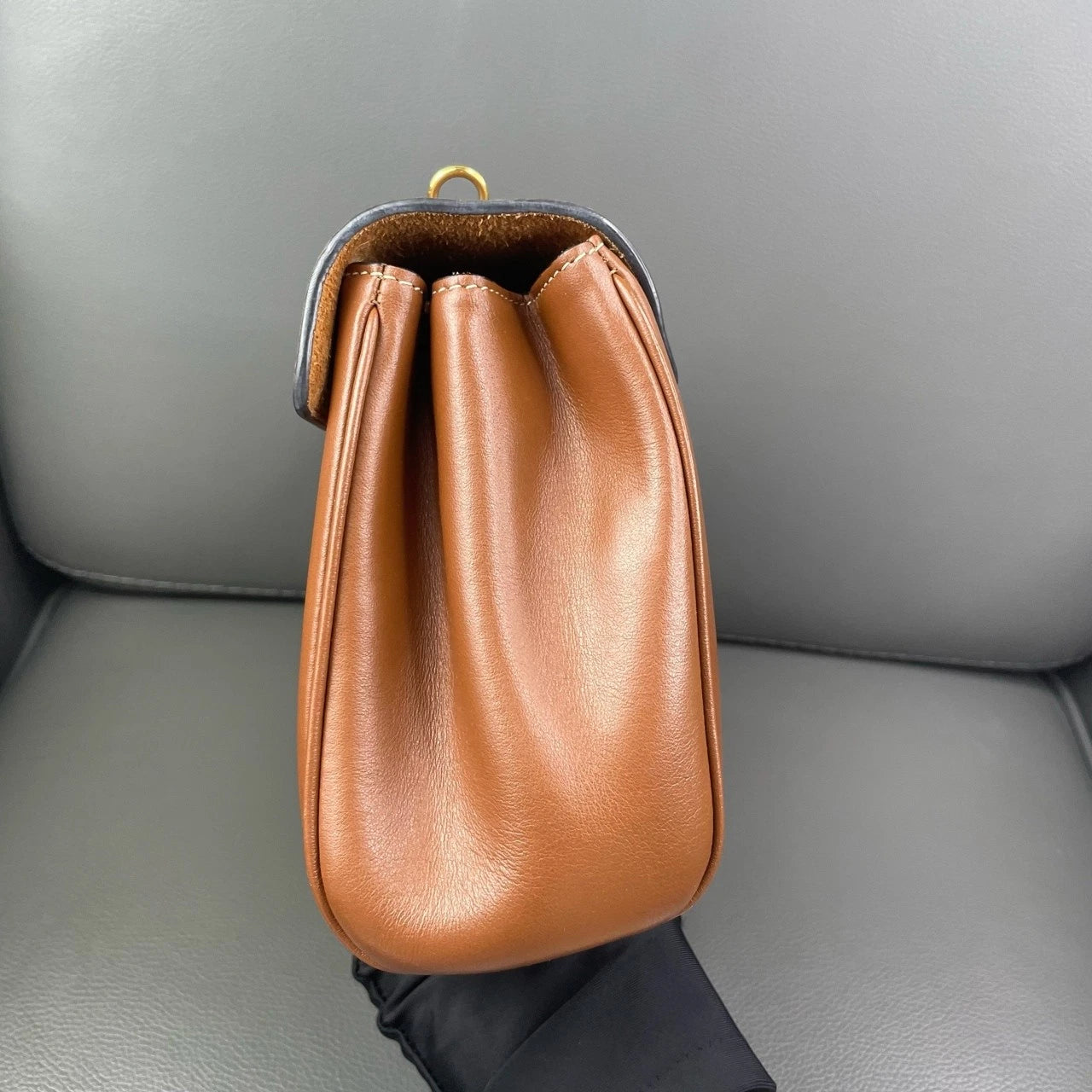 Celine Soft 16 Small Caramel Leather Shoulder Crossbody For Women