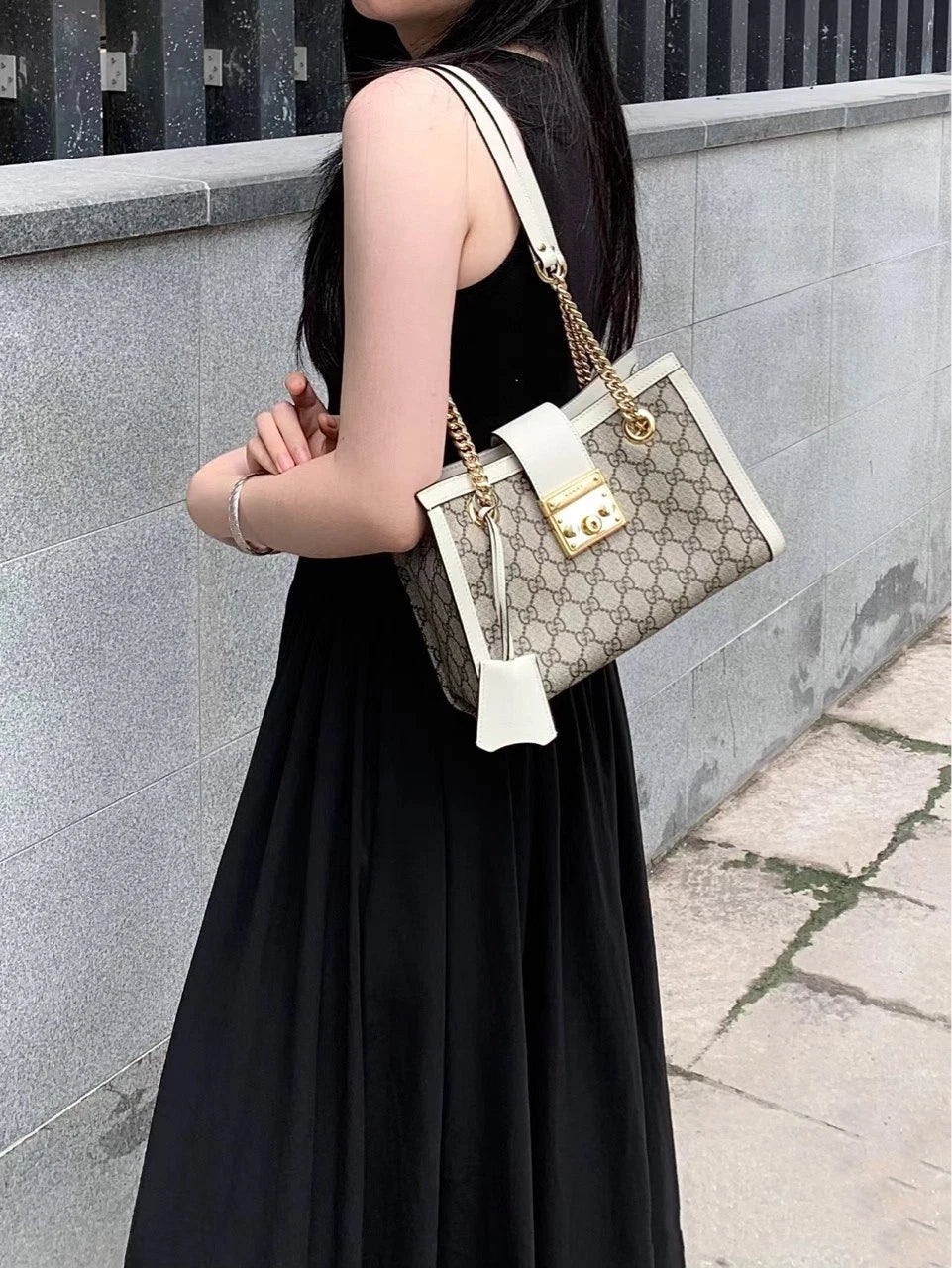 Gucci Canvas Classic White Small Shoulder Bag For Women