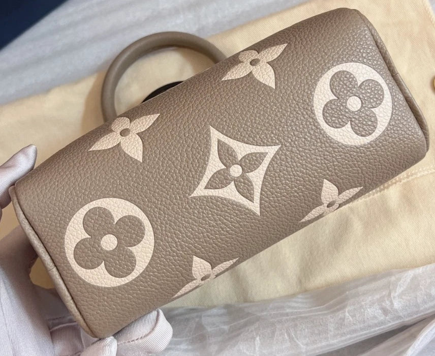 Louis Vuitton Speedy NANO Elephant Gray Handbag 2-Way Crossbody Pre-Owned