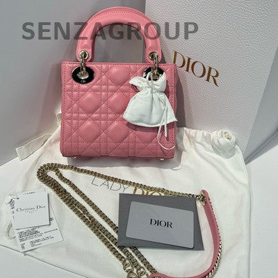 Dior Lady Dior Cannage Pink Gold Chain Shoulder Bag