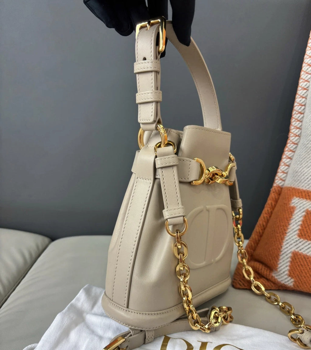 Christian Dior C'est PM Calfskin Bucket Top Handle Bag Shoulder Bag Women