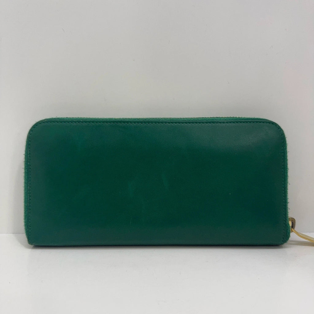 YSL Green Long Leather Multi-slot Wallet For Women
