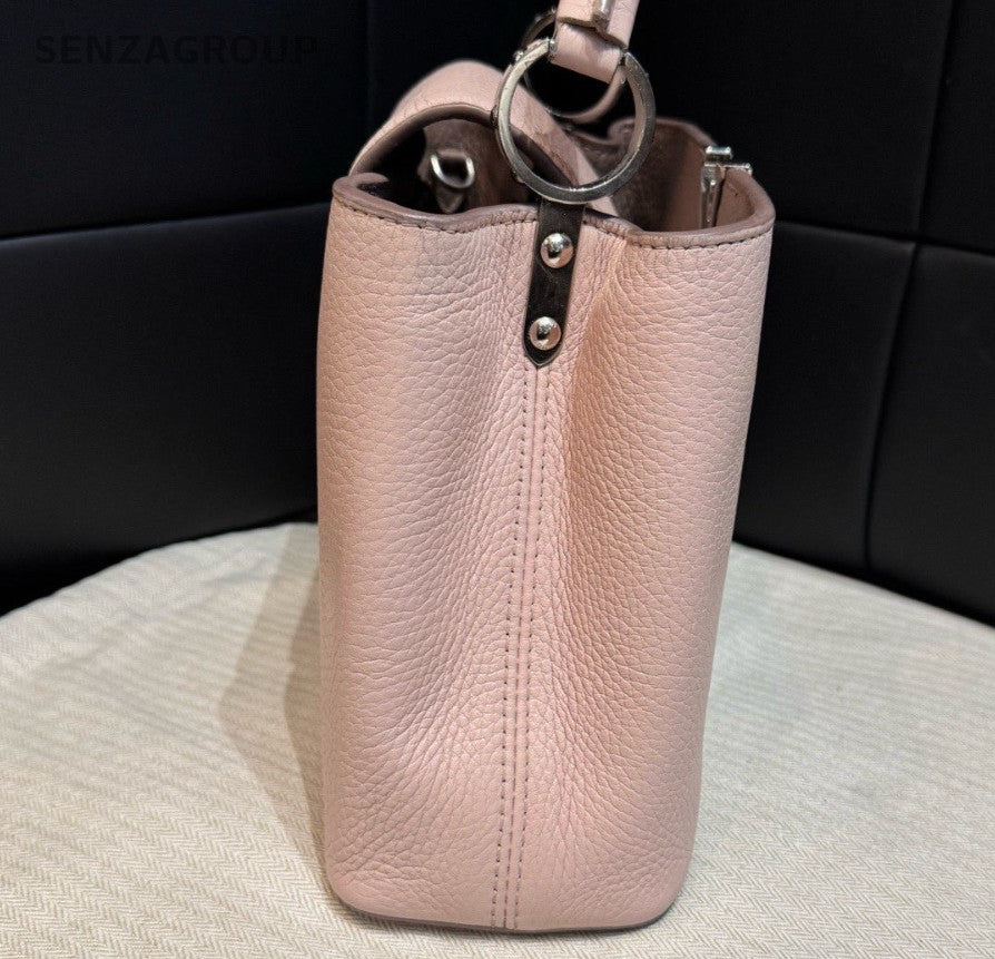 Louis Vuitton Capucines BB Top Handle Bag Crossbody Pink Silver Women Classic