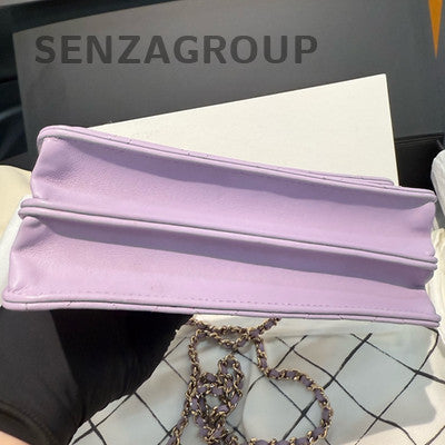 Chanel Purple WOC Chain Shoulder Bag Classic Women's