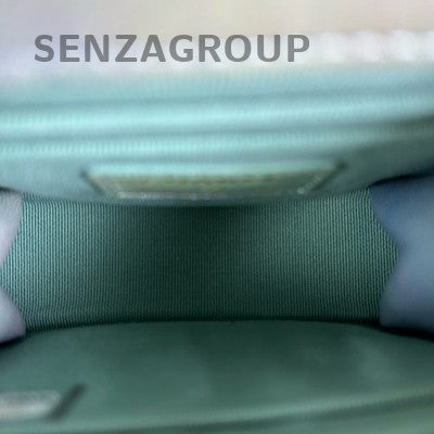 Chanel Quilted Handbag Green Gold Hardware Classic Fashion Women