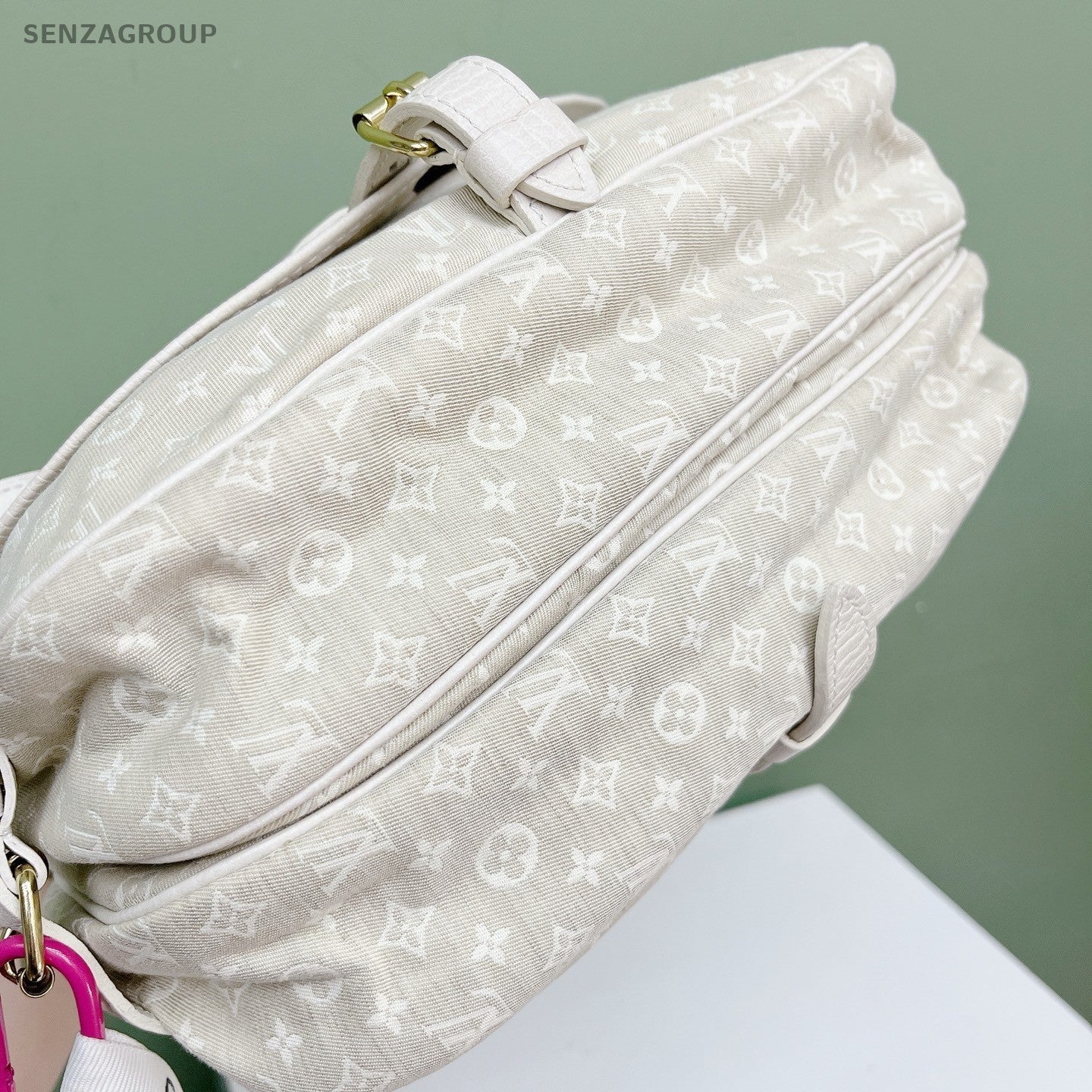 Louis Vuitton Denim Twins Monogram Crossbody White Silver Women Classic