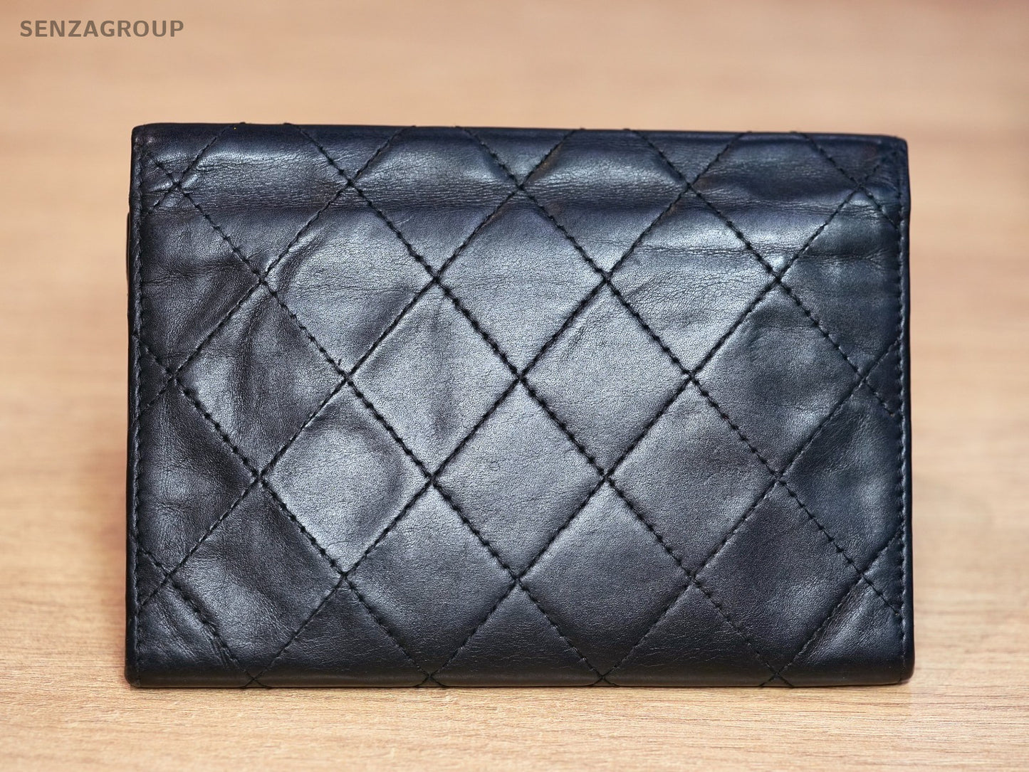 CHANEL Cambon Matelasse Purse Black Wallet Leather