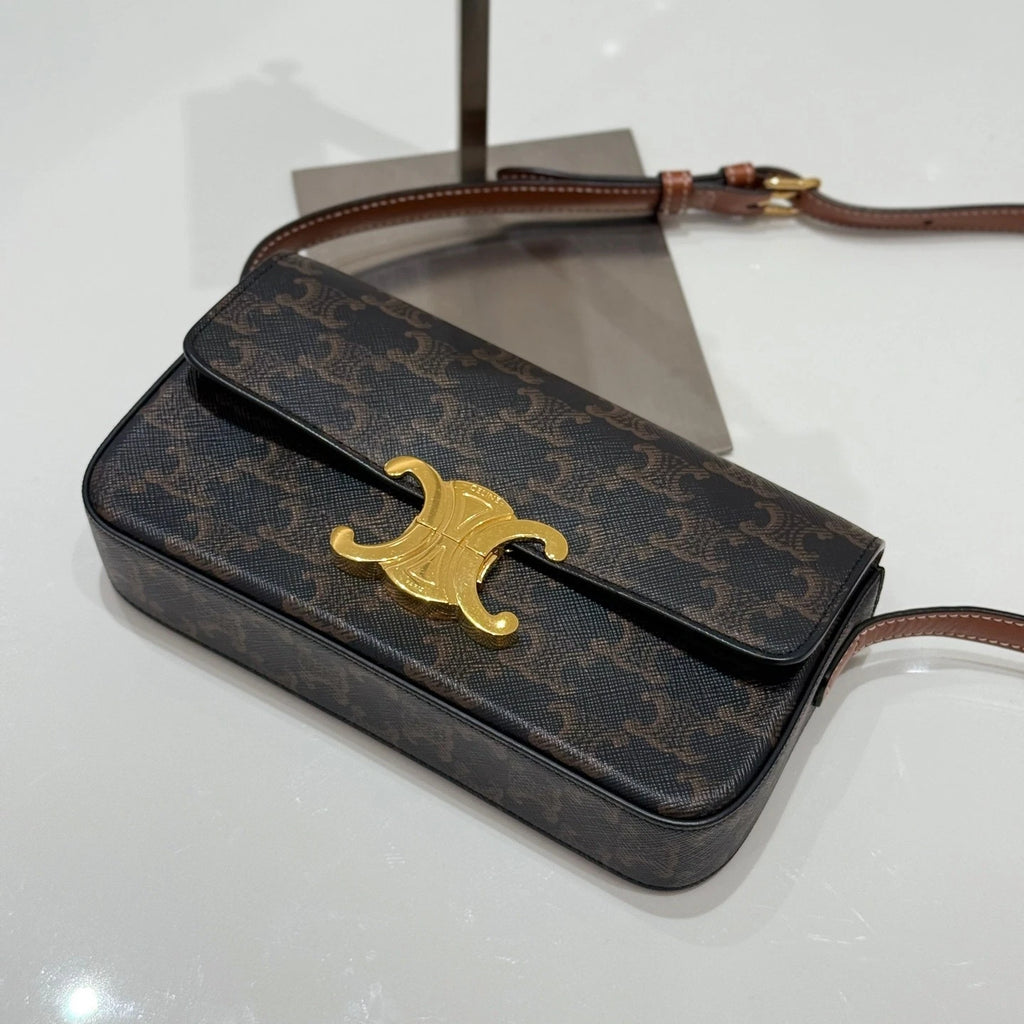 Celine Triomphe Monogram Canvas Shoulder Bag For Women