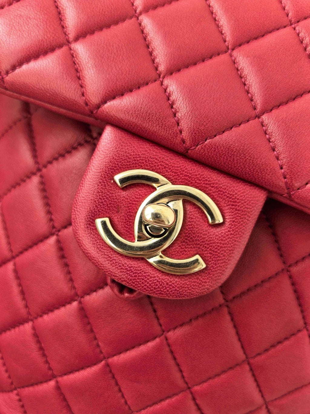 CHANEL Timeless Matelasse Lambskin Backpack Women's Red Quilted CC Turnlock