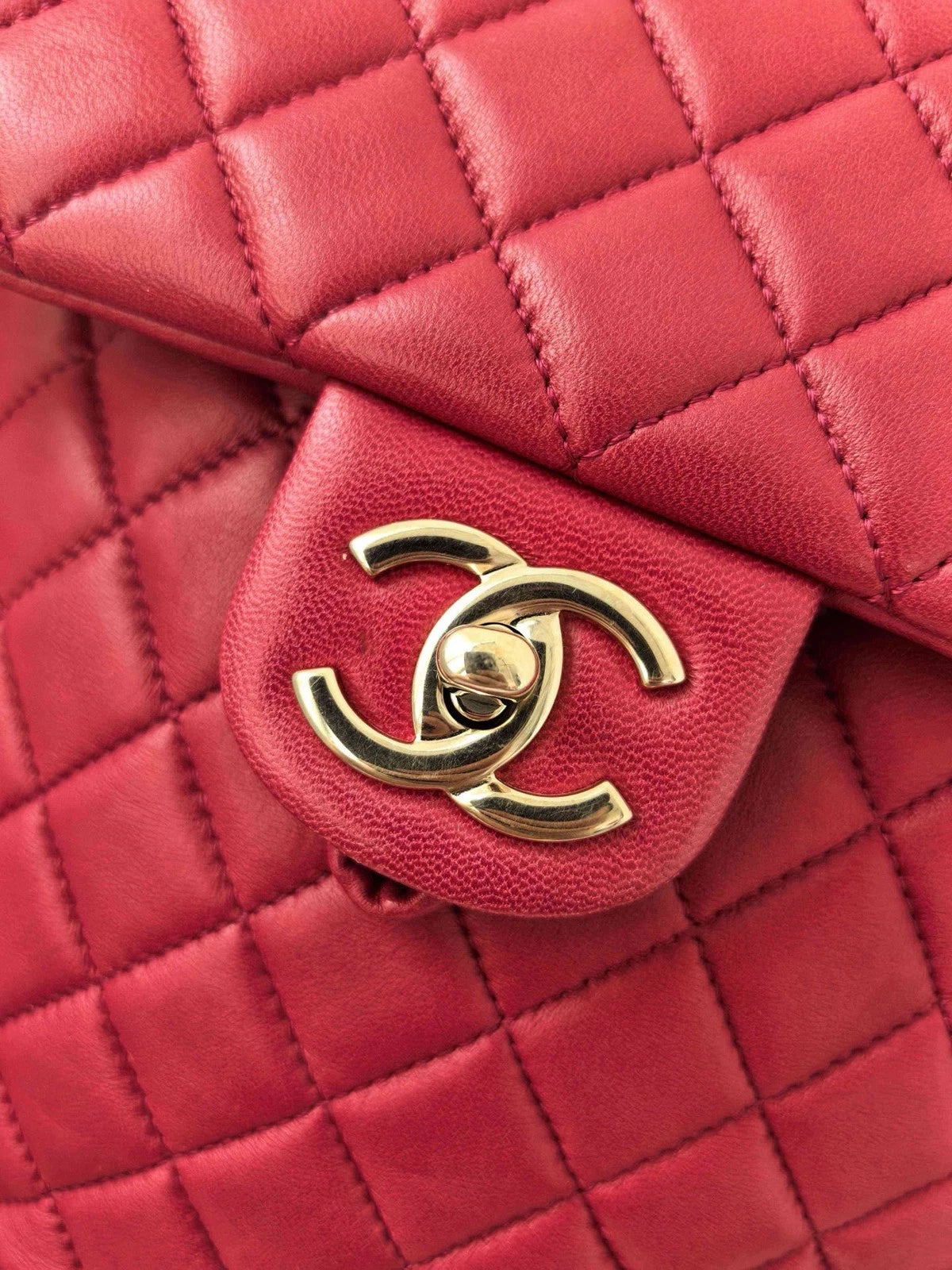 CHANEL Timeless Matelasse Lambskin Backpack Women's Red Quilted CC Turnlock
