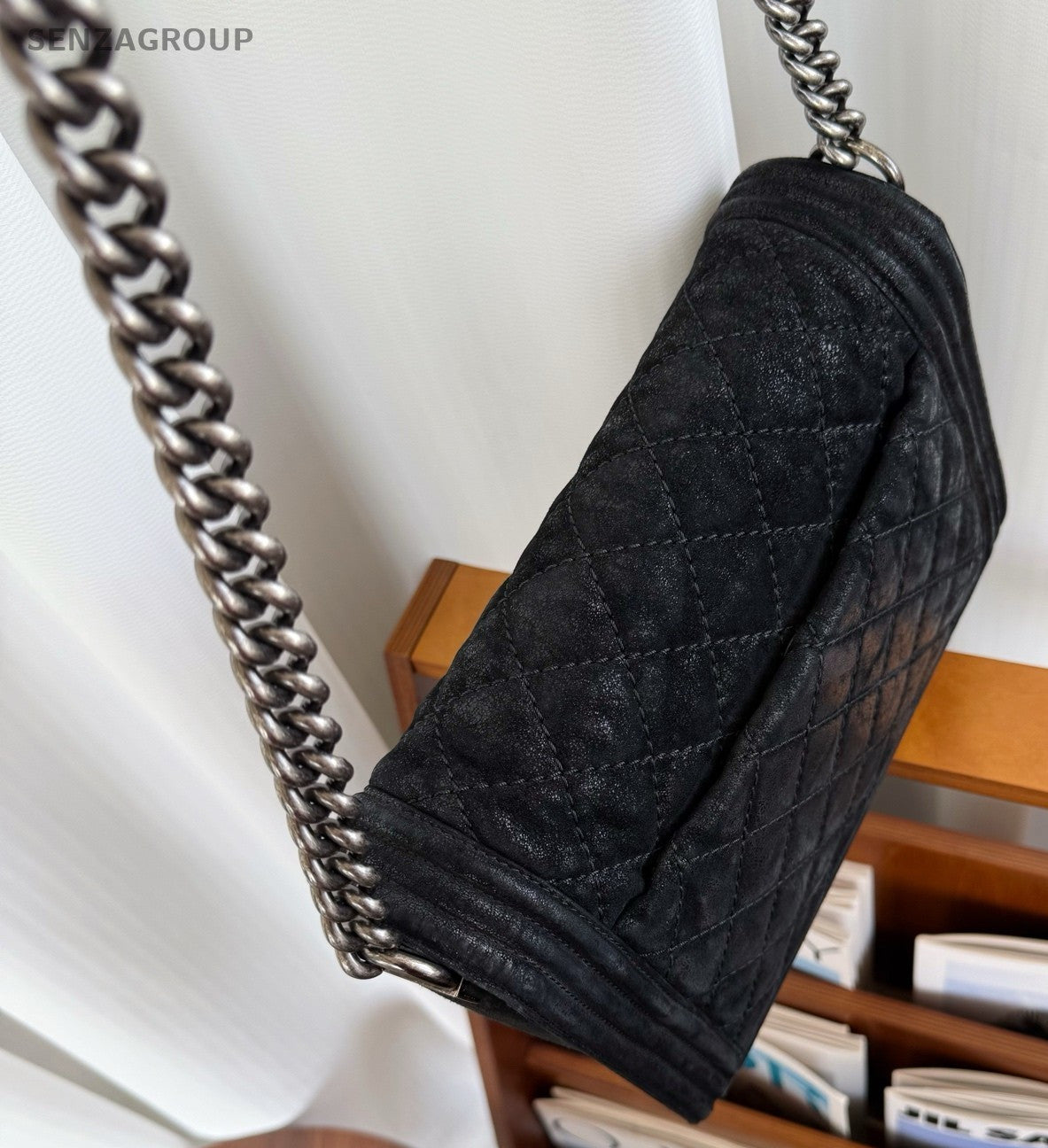 CHANEL Leboy GM CC Chain Shoulder bag Black Silver Women