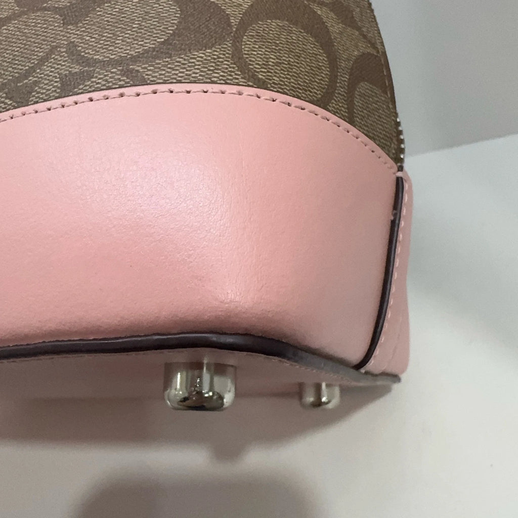 Coach Signature PVC Canvas Large Dome Shoulder Crossbody Bag For Women