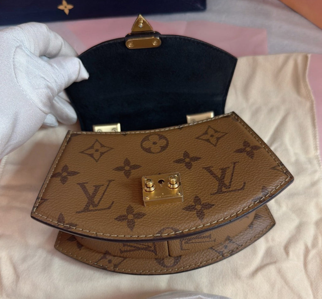Louis Vuitton Tillsit Mini Monogram Top HandleCrossbody Brown Gold Women Classic