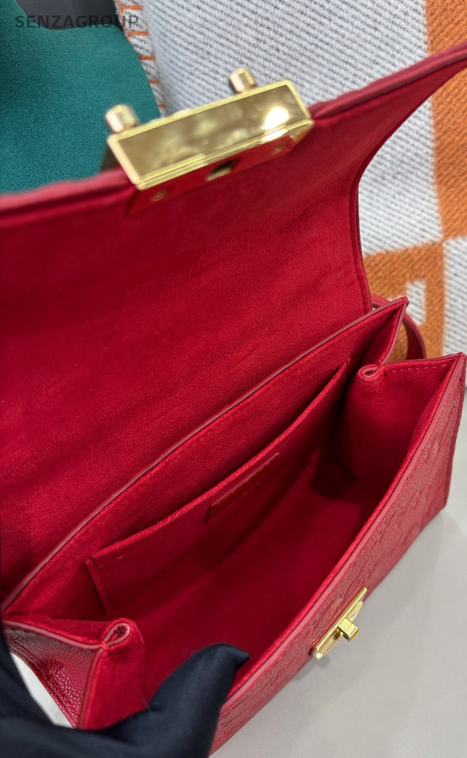 Louis Vuitton Saint Sulpice PM Chain Shoulder Bag Red Gold Women Classic