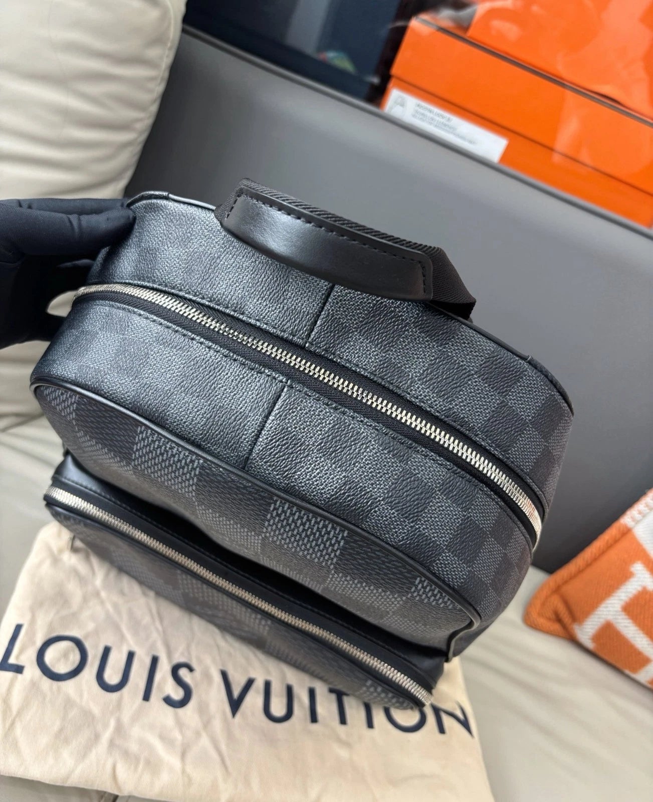 Louis Vuitton Damier Graphite Campus Backpack Blue Women Fashion