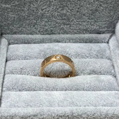 Excellent Cartier Classic Love Ring 18k Rose/Pink Gold 3 Diamonds EU59/US8.75