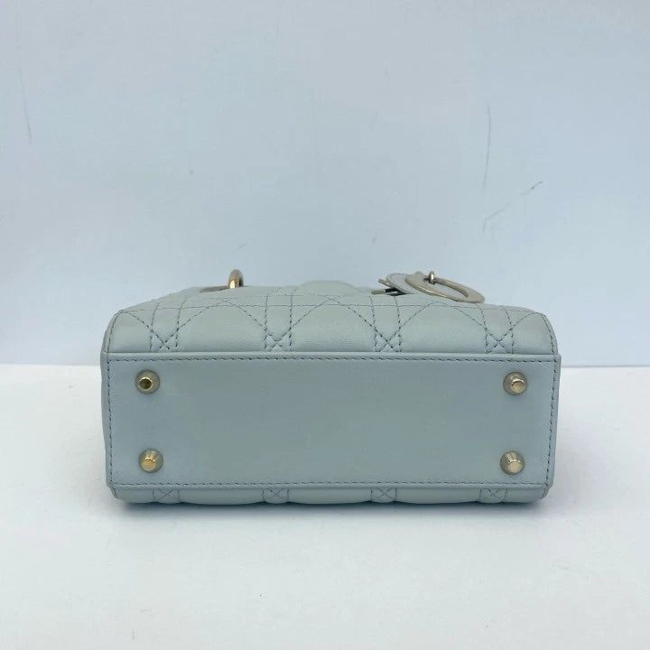 Dior Lady Dior Lambskin Top Handle Excellent