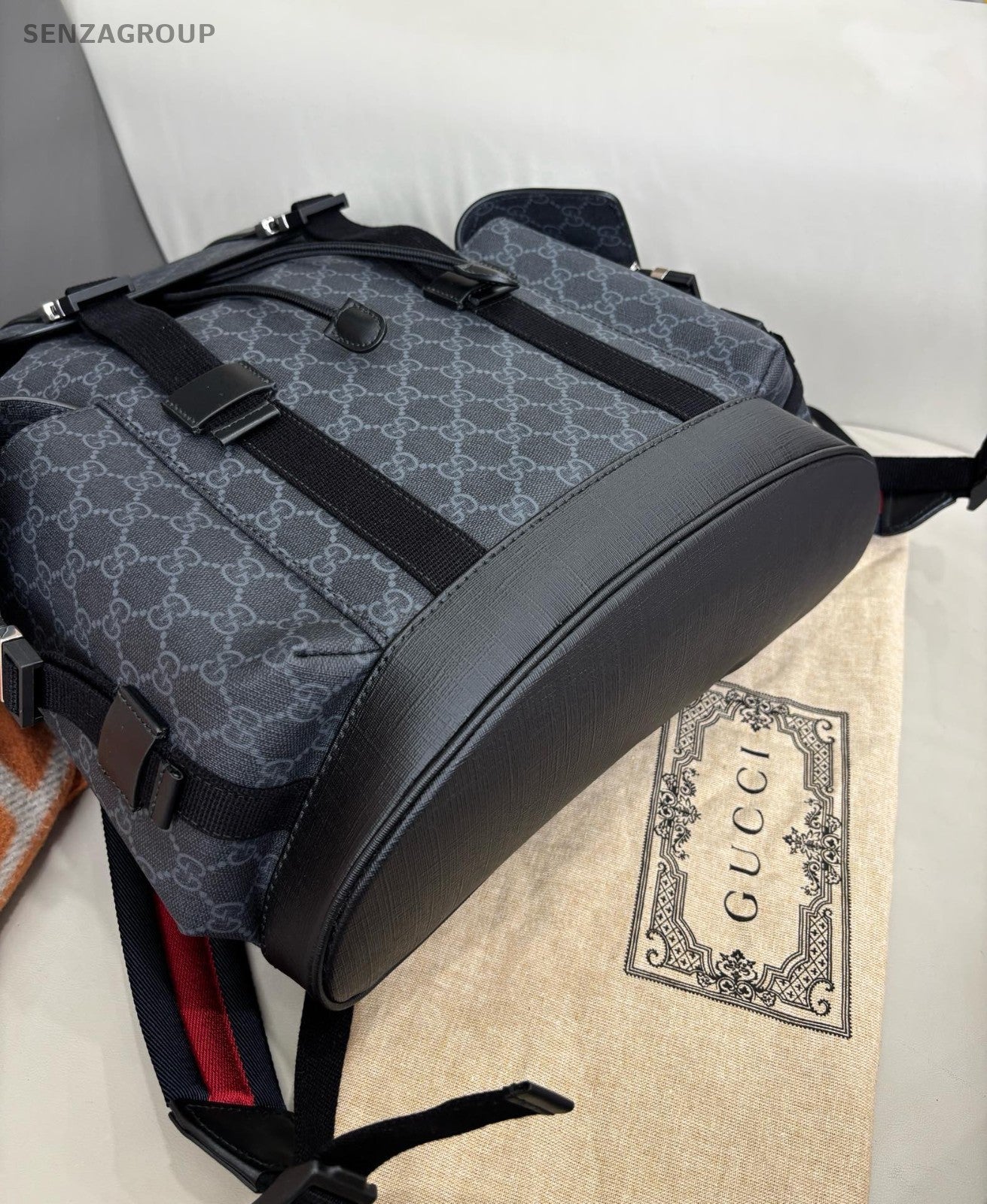 GUCCI Backpack Black Monogram Top Handle Shoulder bag