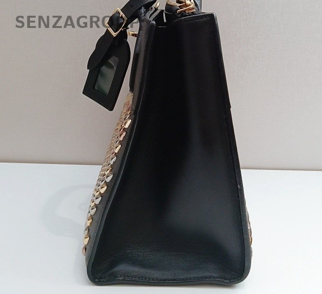 Louis Vuitton City MM Top Handle Bag Crossbody Black Gold Women Classic Designer