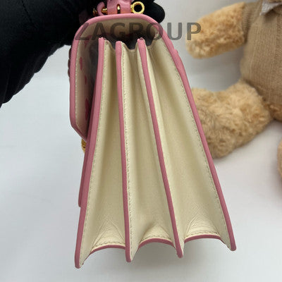 Bvlgari Serpenti Forever Accordion Bag Pink Gold Top Handle Crossbody
