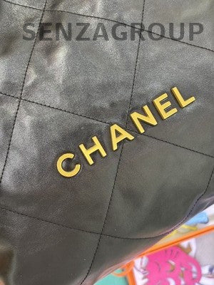 Chanel 22 Bag Small Black Gold Quilted Chain Shoulder Bag Classic