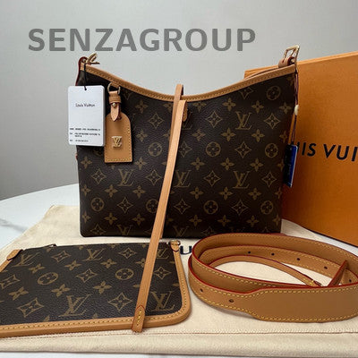Louis Vuitton Carryall PM Monogram Brown Gold Hardware Women's Bag