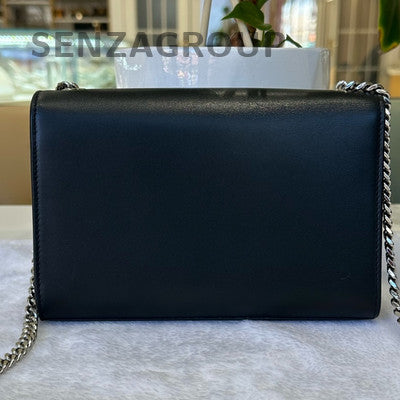 Saint Laurent Black Silver Tassel Chain Shoulder Crossbody Bag Classic Women