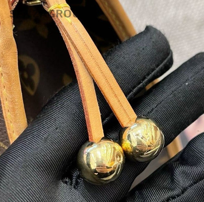 Louis Vuitton Monogram Tote Shoulder Bag Brown Gold Women Classic