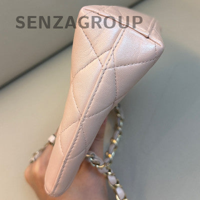 Chanel Vintage Mini Tote Pink Gold Quilted Chain Shoulder Bag Classic