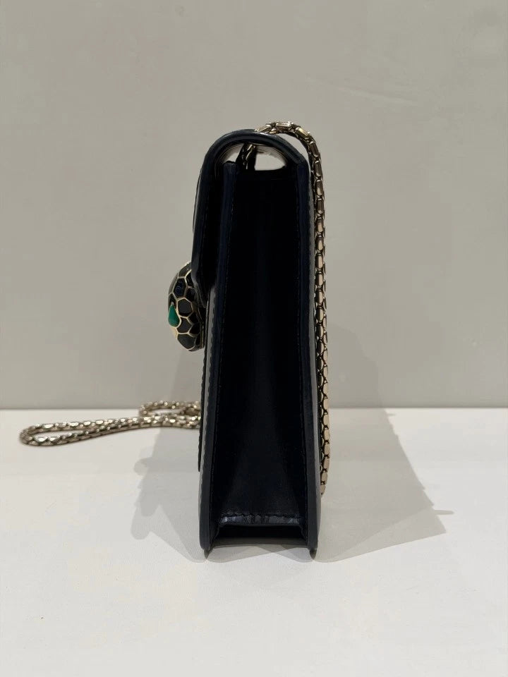 Bvlgari Leather Black Serpenti WOC Crossbody Bag For Women