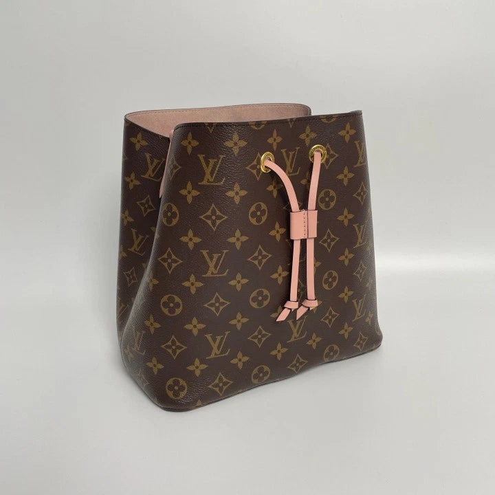 Louis Vuitton NeoNoe Monogram Canvas Medium Pink Bucket Bag For Women