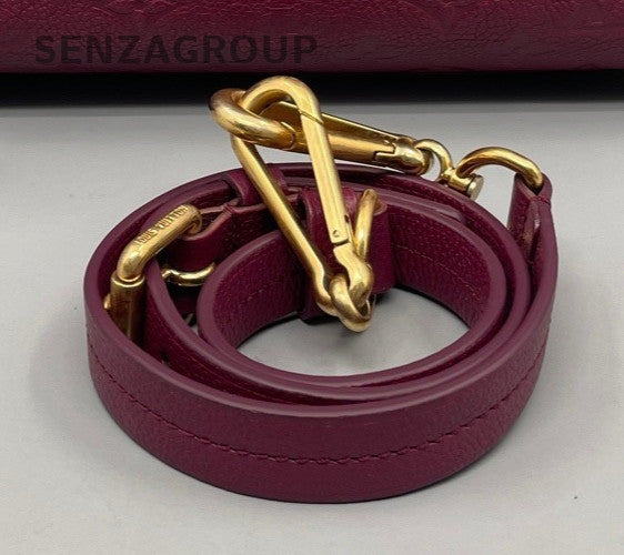 Louis Vuitton Speedy Monogram Calfskin Top Handle Bag Crossbody Red Women