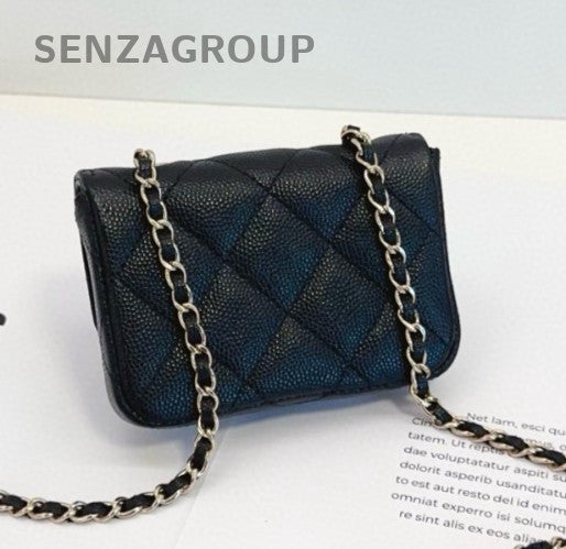 CHANEL Caviar Blakc Card pack mini Crossbody bag